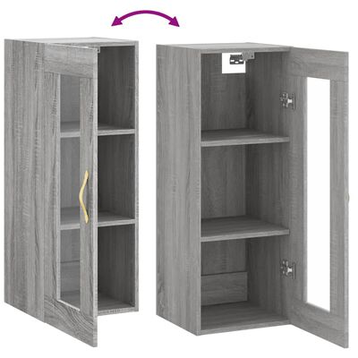 vidaXL Armoire murale sonoma gris 34,5x34x90 cm