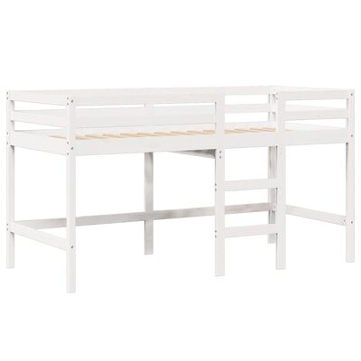 vidaXL Lit superposé et échelle et toit blanc 80x200cm bois pin massif