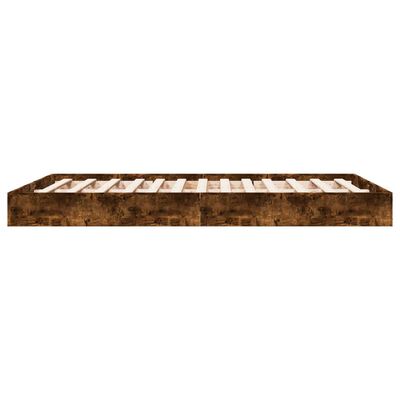 vidaXL Cadre de lit sans matelas chêne fumé 140x190 cm bois ingénierie