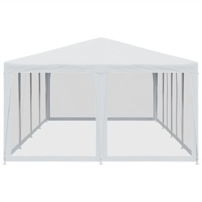 vidaXL Tente de fête avec 12parois latérales en maille blanc 8x4m PEHD