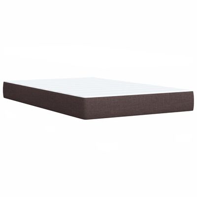 vidaXL Sommier à lattes de lit et matelas marron foncé 120x190cm tissu