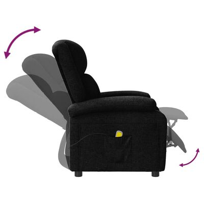 vidaXL Fauteuil de massage Noir Tissu