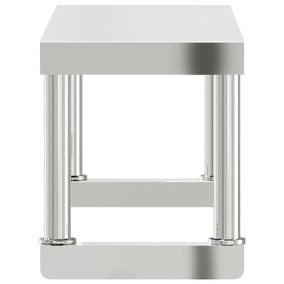 vidaXL Étagère de table de travail 110x30x35 cm inox