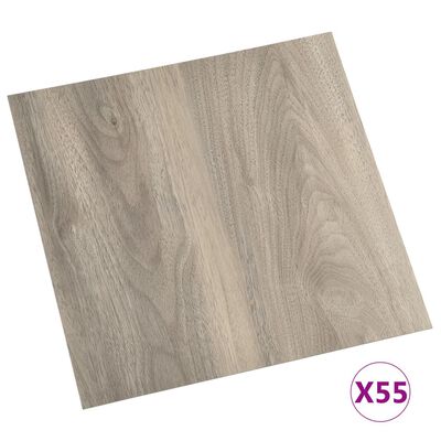 vidaXL Dalles de plancher autoadhésives 55 pcs PVC 5,11 m² taupe