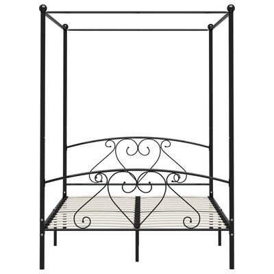 vidaXL Cadre de lit sans matelas avec baldaquin noir 140x200 cm métal