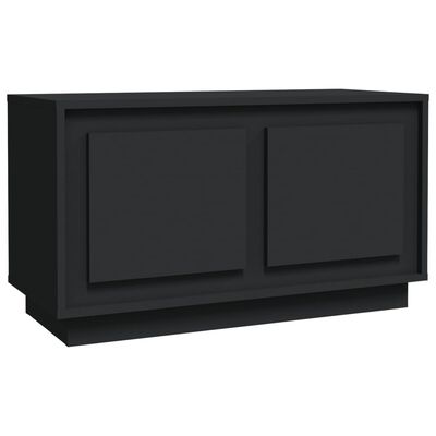 vidaXL Meuble TV noir 80x35x45 cm bois d'ingénierie