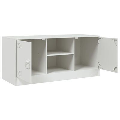 vidaXL Meuble TV blanc 99x39x44 cm acier