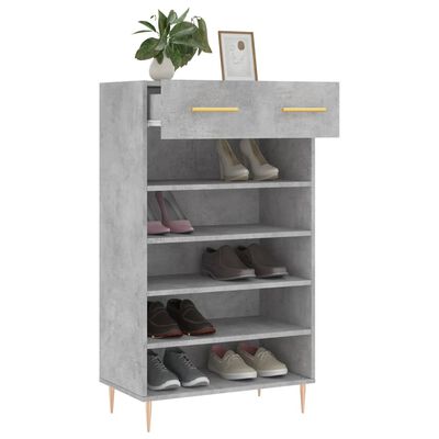 vidaXL Armoire à chaussures gris béton 60x35x105 cm bois d'ingénierie