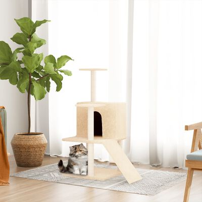 vidaXL Arbre à chat avec griffoirs en sisal Crème 109 cm