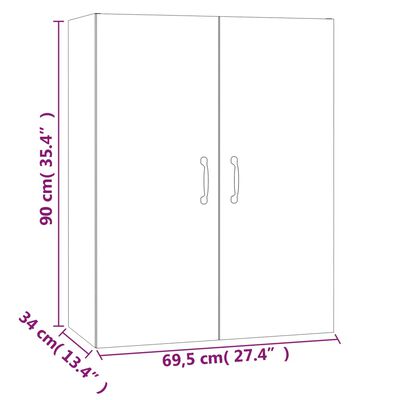 vidaXL Armoire suspendue Chêne sonoma 69,5x34x90 cm Bois d'ingénierie