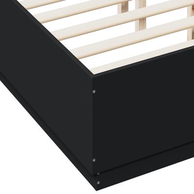 vidaXL Cadre de lit avec LED sans matelas noir 120x190 cm