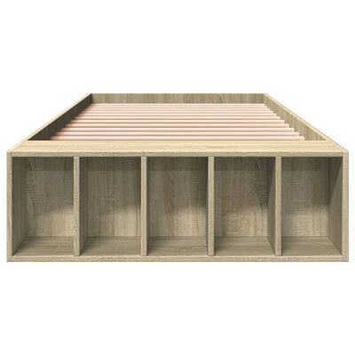 vidaXL Cadre de lit chêne sonoma 75x190 cm bois d'ingénierie