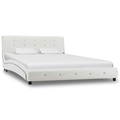 vidaXL Cadre de lit sans matelas blanc similicuir 140x200 cm