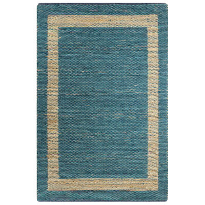 vidaXL Tapis fait à la main jute bleu 160x230 cm