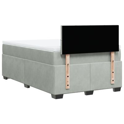 vidaXL Sommier à lattes de lit et matelas gris clair 120x190cm velours