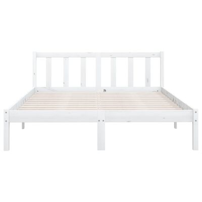 vidaXL Cadre de lit Blanc Bois de pin massif 140x200 cm