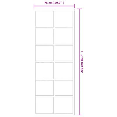 vidaXL Porte coulissante Verre ESG et aluminium 76x205 cm Noir