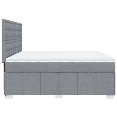 vidaXL Sommier à lattes de lit avec matelas Gris clair 200x200cm Tissu