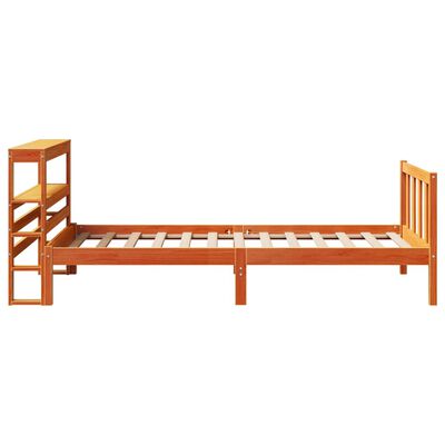 vidaXL Cadre de lit avec tête de lit sans matelas cire marron 75x190cm