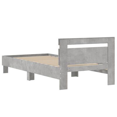 vidaXL Cadre de lit tête de lit gris béton 75x190 cm bois ingénierie