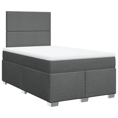 vidaXL Sommier à lattes de lit avec matelas gris foncé 120x190cm tissu