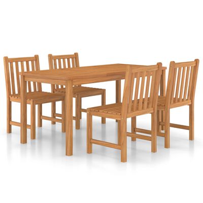 vidaXL Ensemble à manger de jardin 5 pcs Bois de teck massif