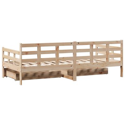 vidaXL Lit de jour avec tiroirs sans matelas 90x190 cm bois massif