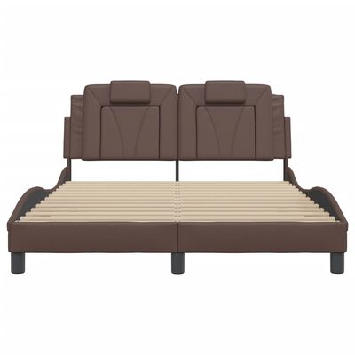 vidaXL Cadre de lit sans matelas marron 140x190 cm similicuir