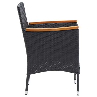 vidaXL Ensemble à dîner de jardin avec coussins 5 pcs poly rotin noir