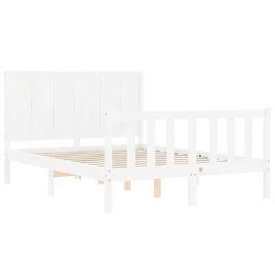 vidaXL Cadre de lit sans matelas blanc 140x190 cm bois de pin massif