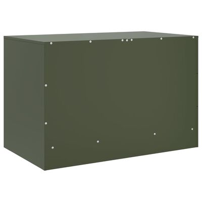 vidaXL Meuble TV vert olive 67x39x44 cm acier