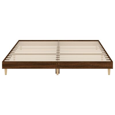 vidaXL Cadre de lit chêne marron 200x200 cm bois d'ingénierie