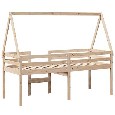 vidaXL Lit haut avec toit 75x190 cm bois de pin massif