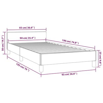 vidaXL Cadre de lit sans matelas marron foncé 90x190 cm tissu