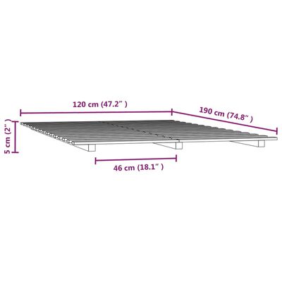 vidaXL Cadre de lit 120x190 cm Bois de pin massif