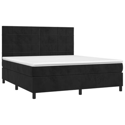 vidaXL Sommier à lattes de lit matelas et LED Noir 180x200 cm Velours