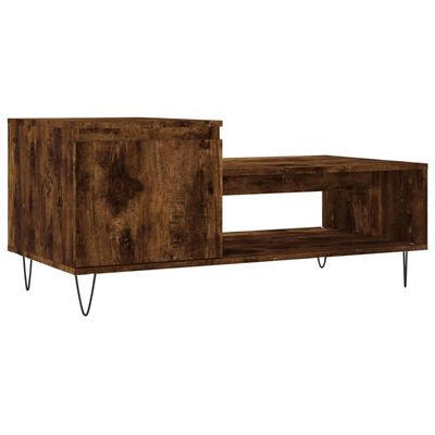 vidaXL Table basse Chêne fumé 100x50x45 cm Bois d'ingénierie