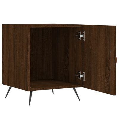 vidaXL Tables de chevet 2pcs chêne marron 40x40x50cm bois d'ingénierie