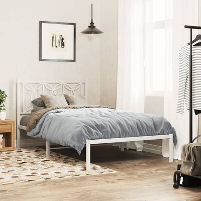 vidaXL Tête de lit métal blanc 100 cm