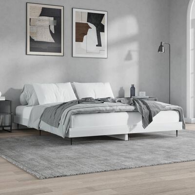 vidaXL Cadre de lit sans matelas blanc brillant 120x200 cm