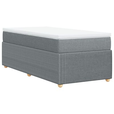 vidaXL Sommier à lattes de lit avec matelas Gris clair 90x200 cm Tissu