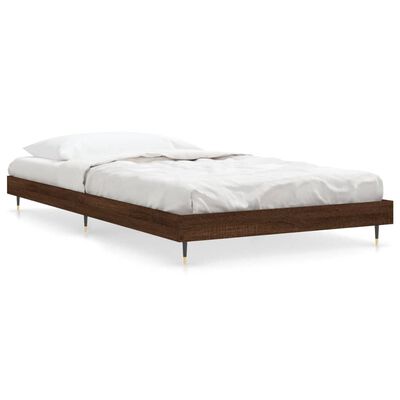 vidaXL Cadre de lit sans matelas chêne marron 90x190cm bois ingénierie