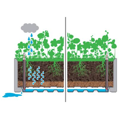 vidaXL Lit surélevé de jardin et treillis et système d'arrosage Moka