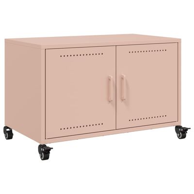 vidaXL Meuble TV rose 68x39x43,5 cm acier