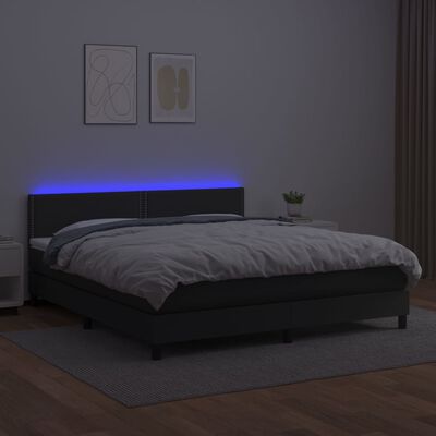 vidaXL Sommier à lattes de lit avec matelas et LED Noir 160x200cm