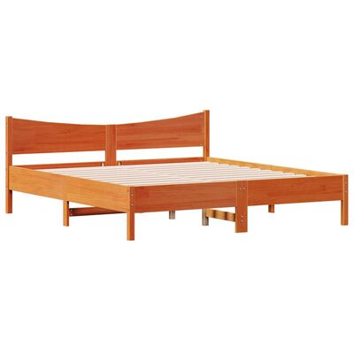 vidaXL Cadre de lit sans matelas cire marron 200x200cm bois pin massif