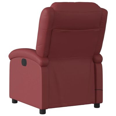 vidaXL Fauteuil de massage inclinable électrique rouge bordeaux