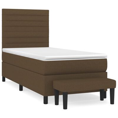 vidaXL Sommier à lattes de lit avec matelas Marron foncé 90x200 cm