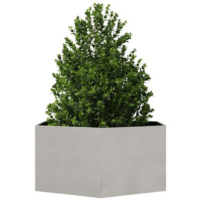 vidaXL Jardinière hexagone 104x90x45 cm acier inoxydable