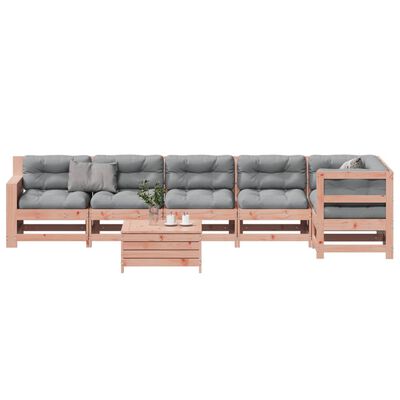 vidaXL Salon de jardin 7 pcs avec coussins bois massif douglas